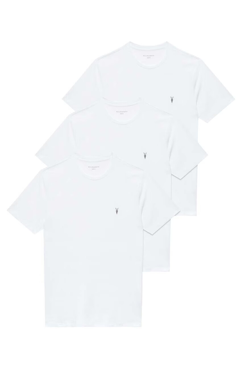 AllSaints Памучна тениска в бяло с изчистен дизайн - Pepit.bg