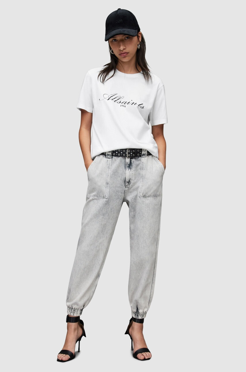 AllSaints Памучна тениска в бяло - Pepit.bg