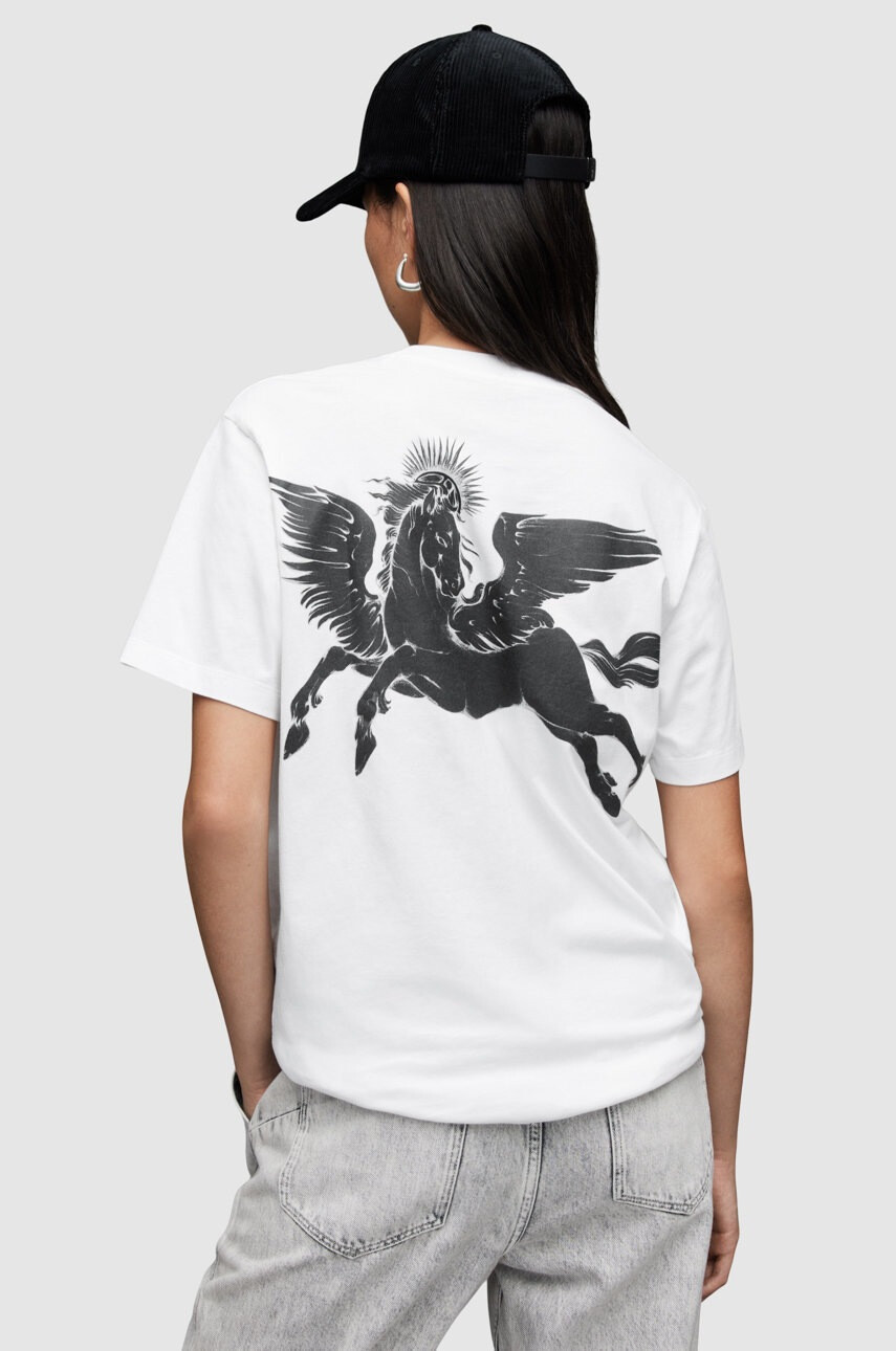 AllSaints Памучна тениска в бяло - Pepit.bg