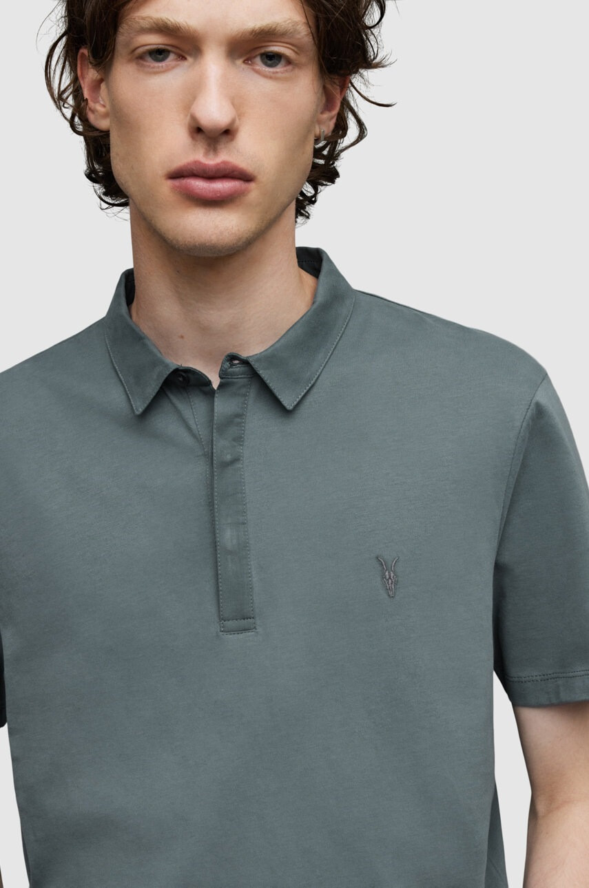AllSaints Памучна тениска с яка - Pepit.bg