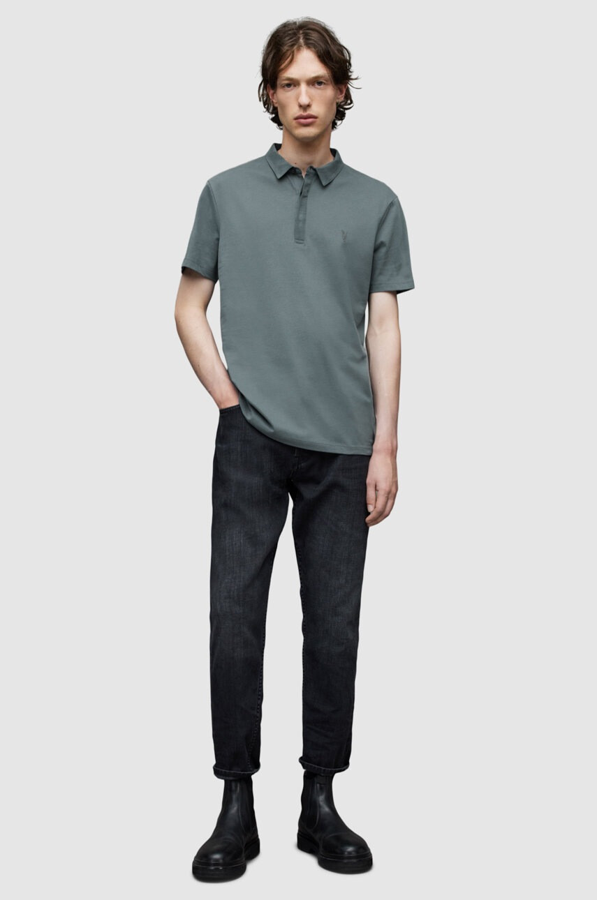 AllSaints Памучна тениска с яка - Pepit.bg
