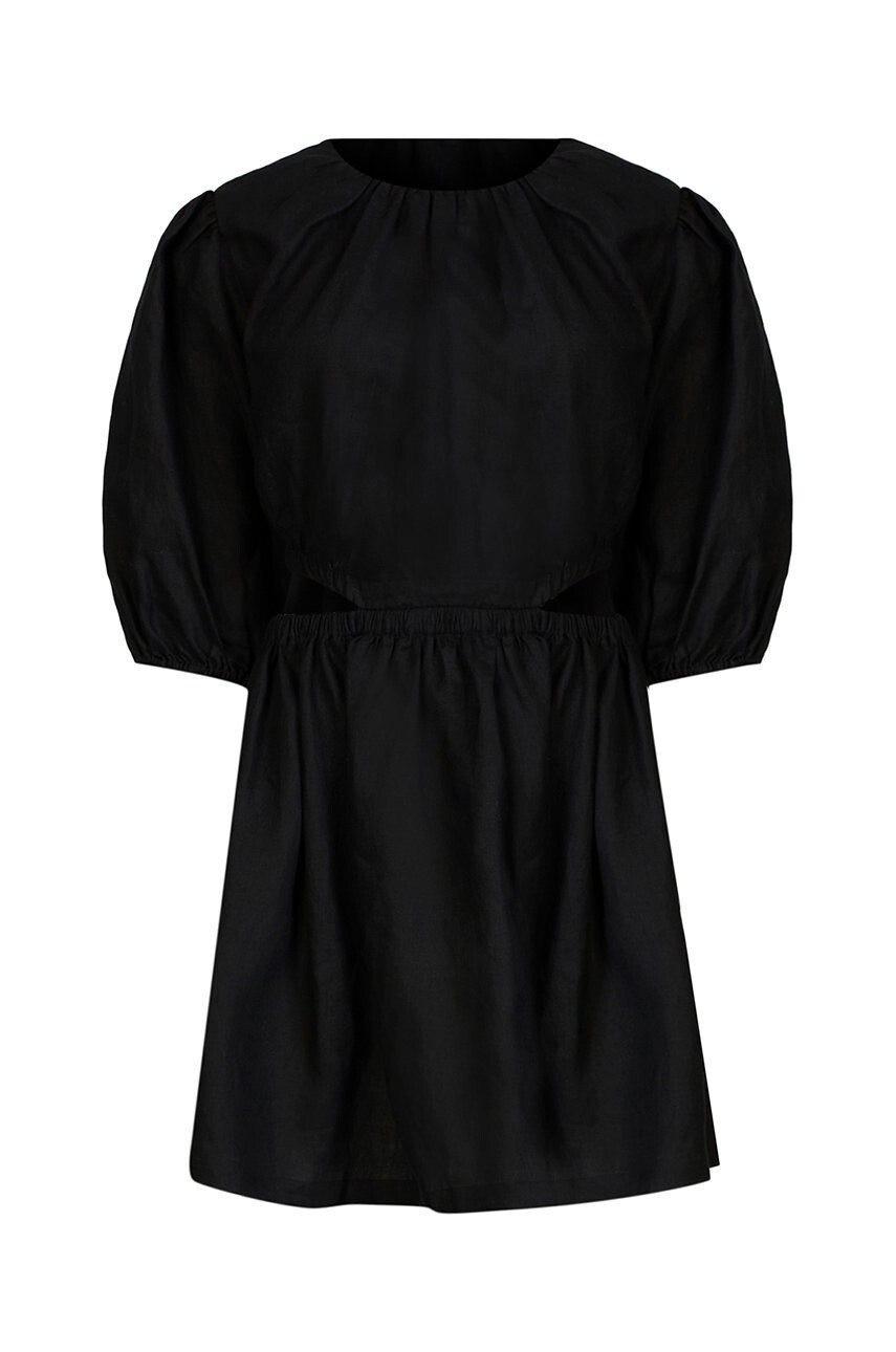 AllSaints Рокля в черно къс модел разкроен модел - Pepit.bg