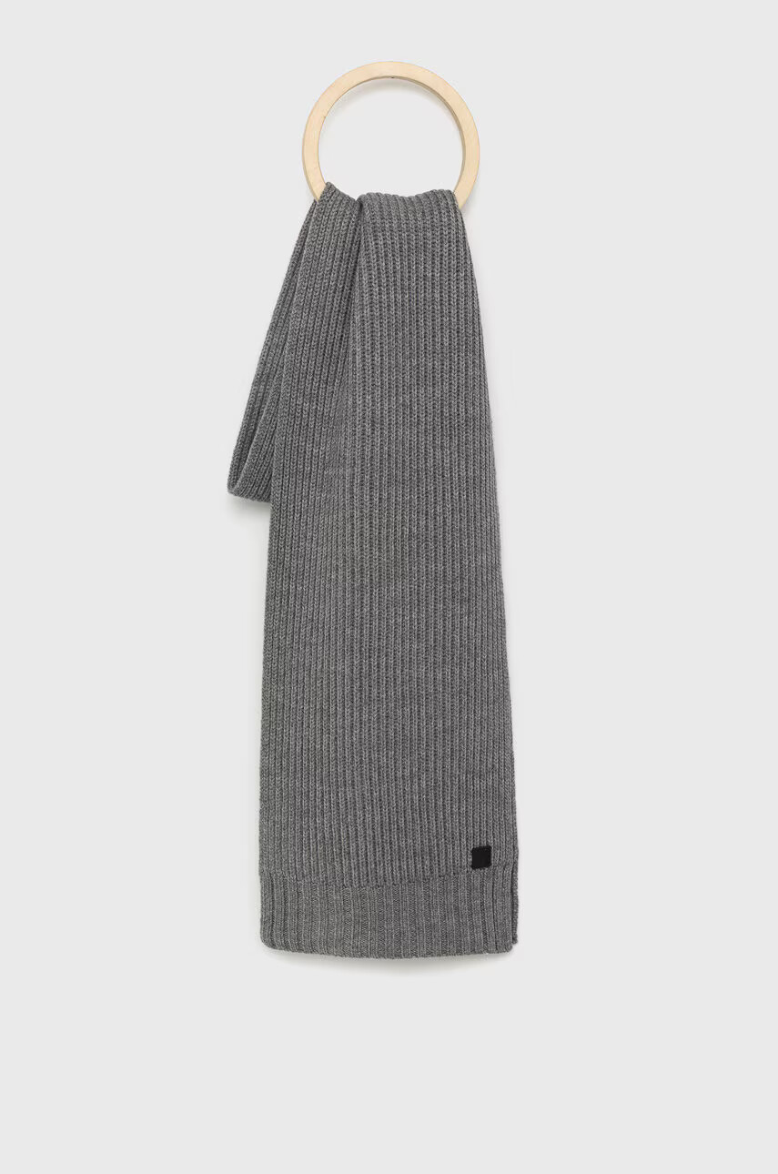 AllSaints Шал с вълна в сиво с изчистен дизайн - Pepit.bg