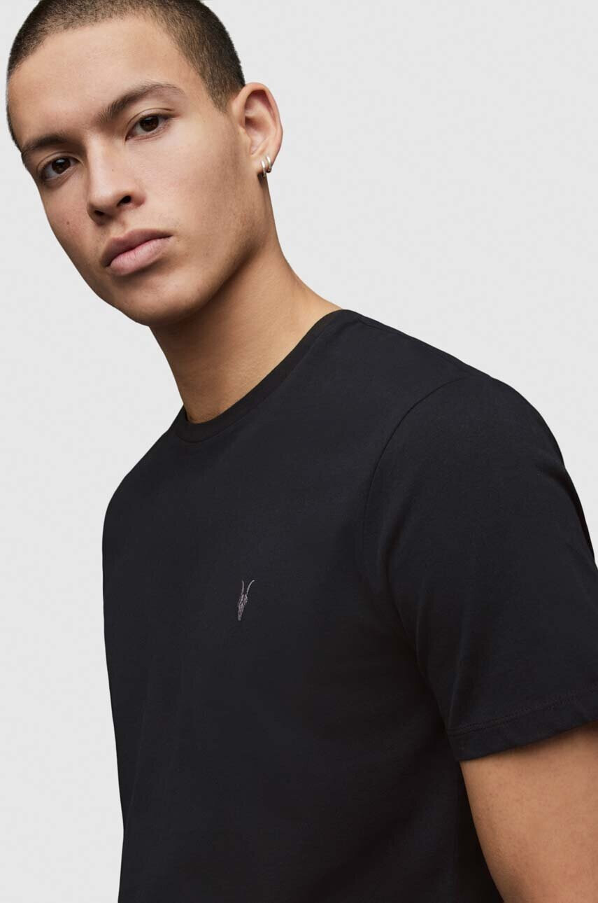 AllSaints Тениска в черно с изчистен дизайн - Pepit.bg