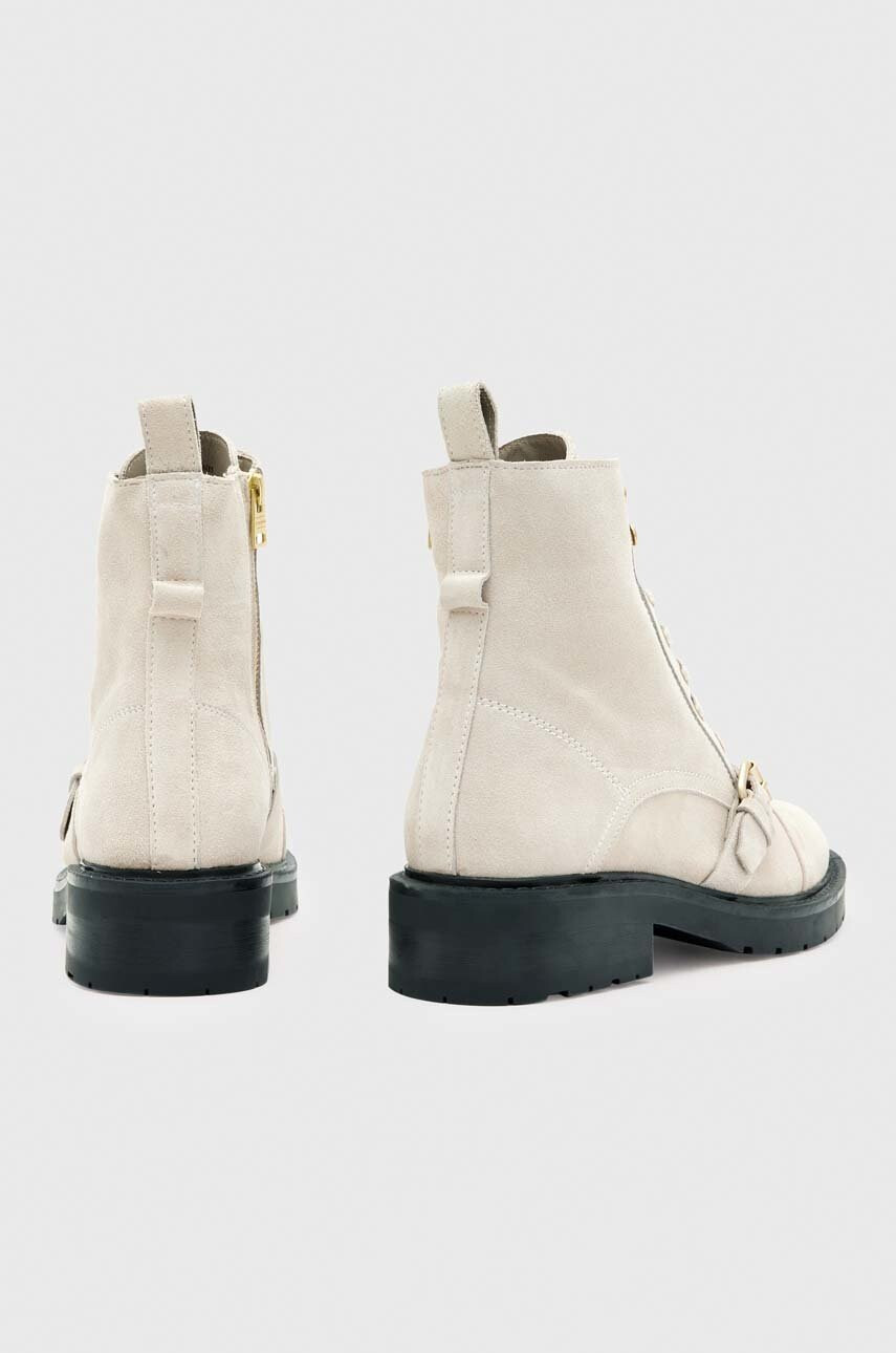 AllSaints Велурени боти Donita Suede в бяло с висок ток - Pepit.bg