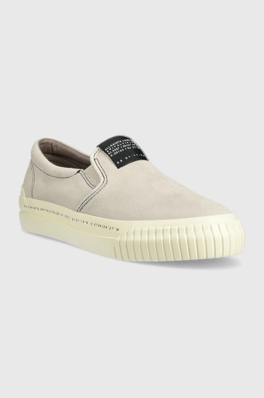 AllSaints Велурени кецове SLIP в сиво MZ0053A - Pepit.bg