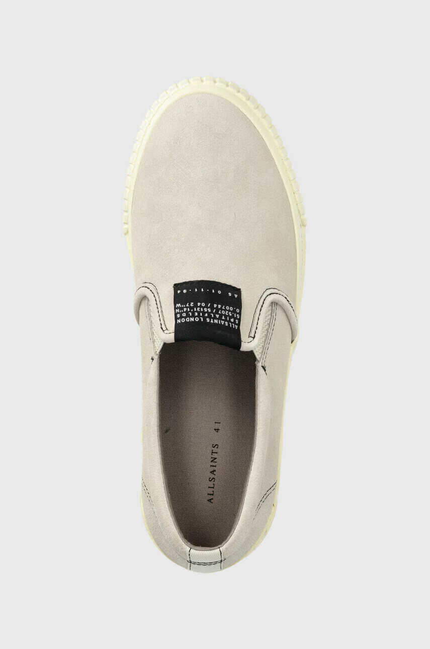 AllSaints Велурени кецове SLIP в сиво MZ0053A - Pepit.bg