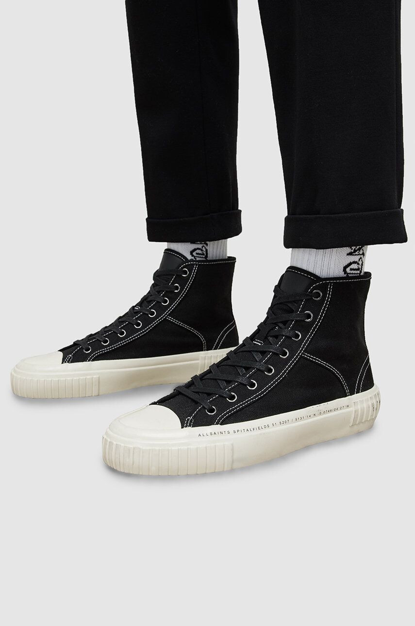 AllSaints Високи кецове Douglas Script High Top в черно - Pepit.bg