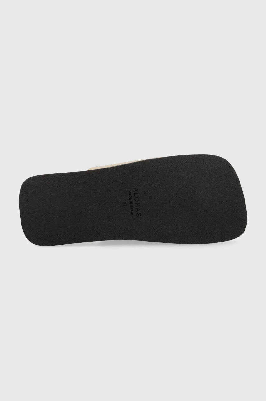 Alohas Кожени чехли Toe Ring Flop в бежово S00174.13 - Pepit.bg