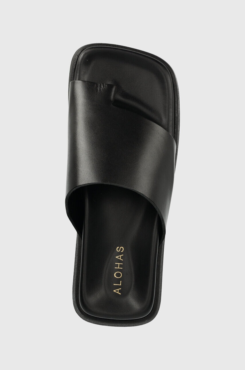 Alohas Кожени чехли Toe Ring Flop в черно S00174.25 - Pepit.bg