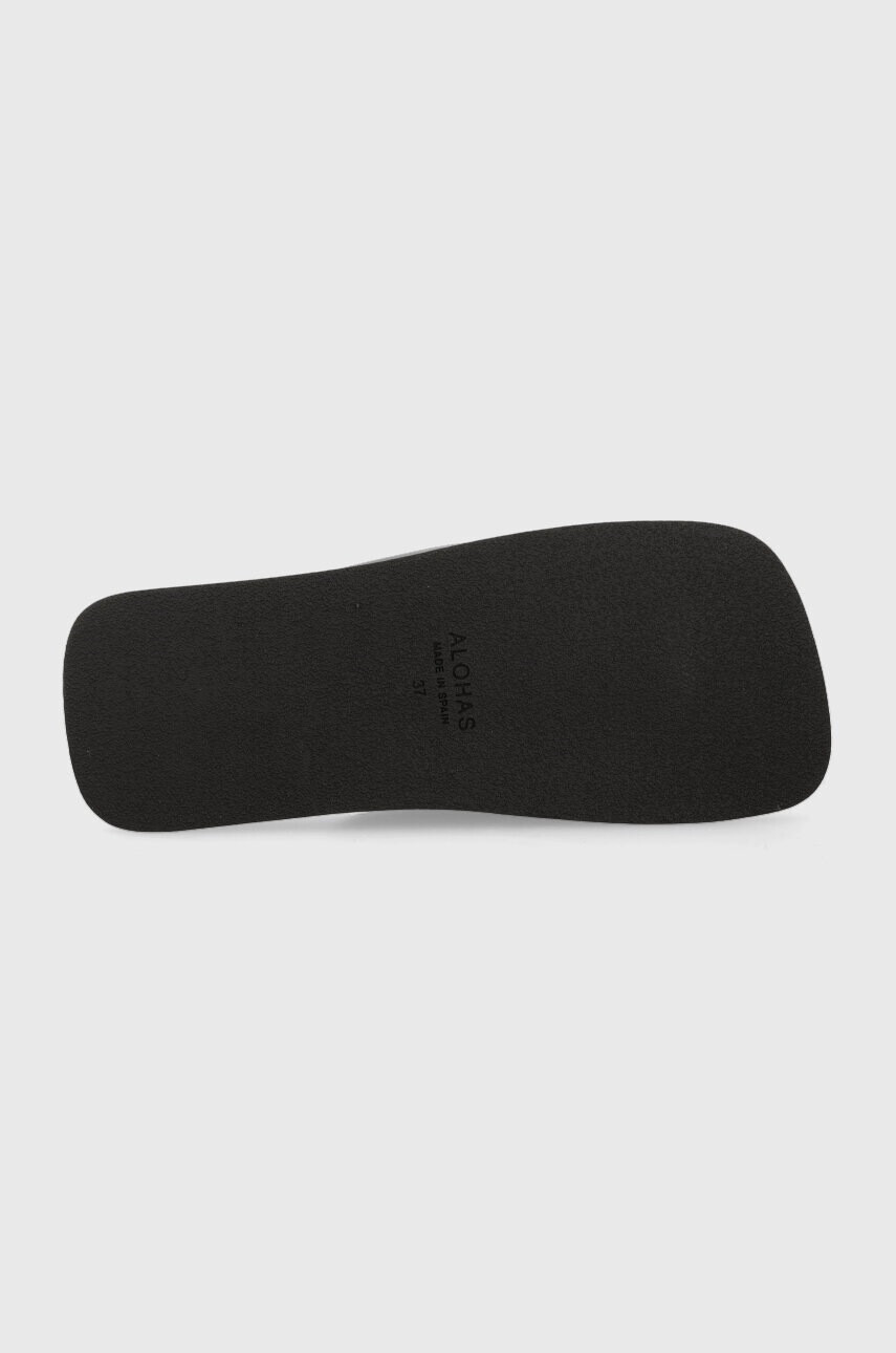 Alohas Кожени чехли Toe Ring Flop в черно S00174.25 - Pepit.bg