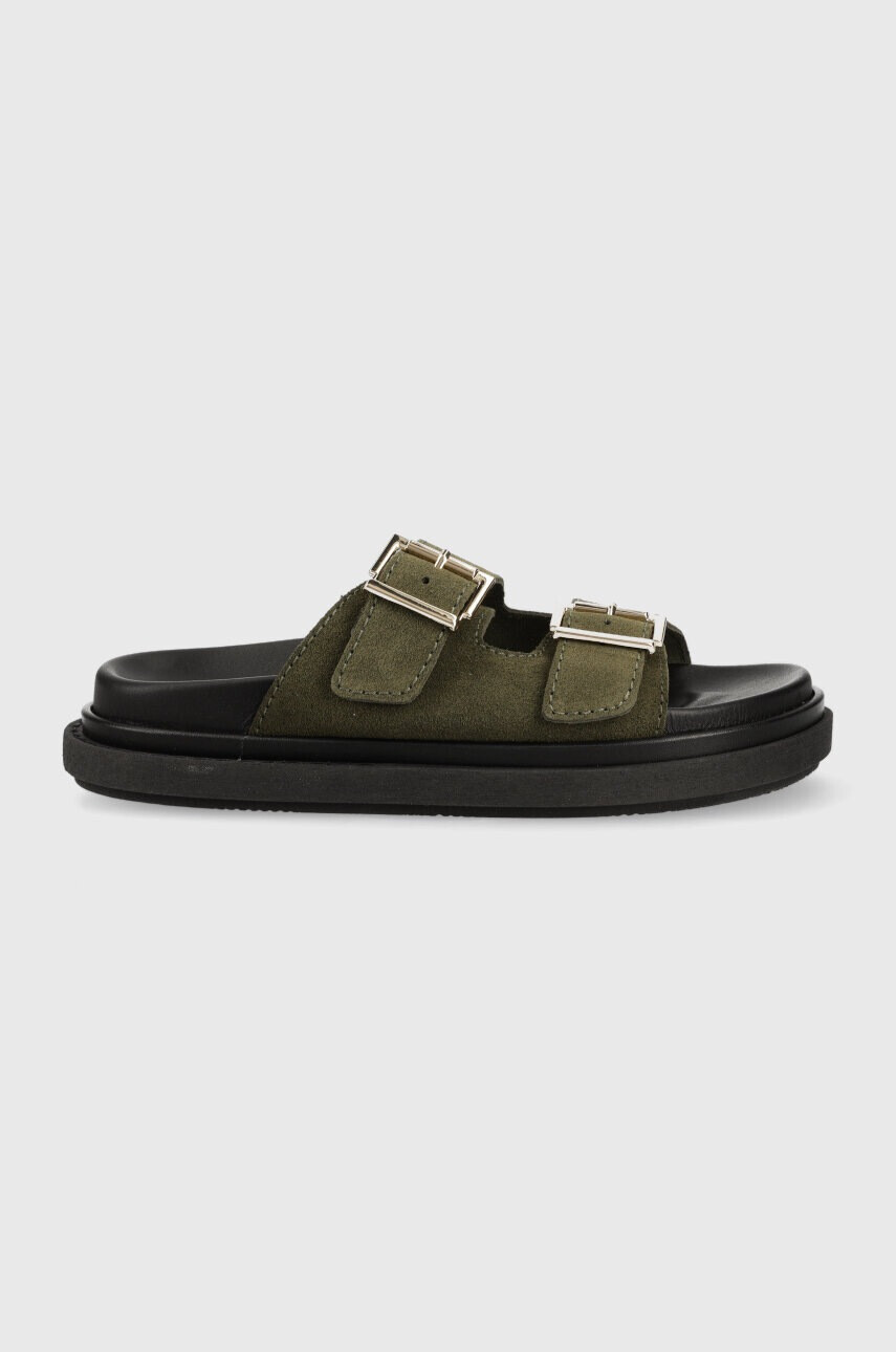 Alohas Велурени чехли Buckle Strap в зелено с платформа S00204.50 - Pepit.bg