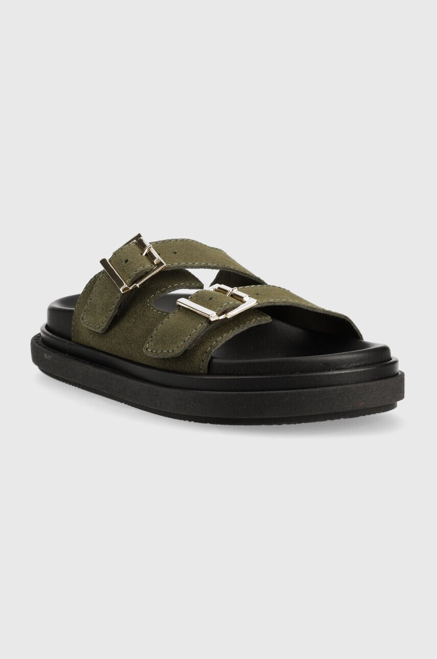 Alohas Велурени чехли Buckle Strap в зелено с платформа S00204.50 - Pepit.bg
