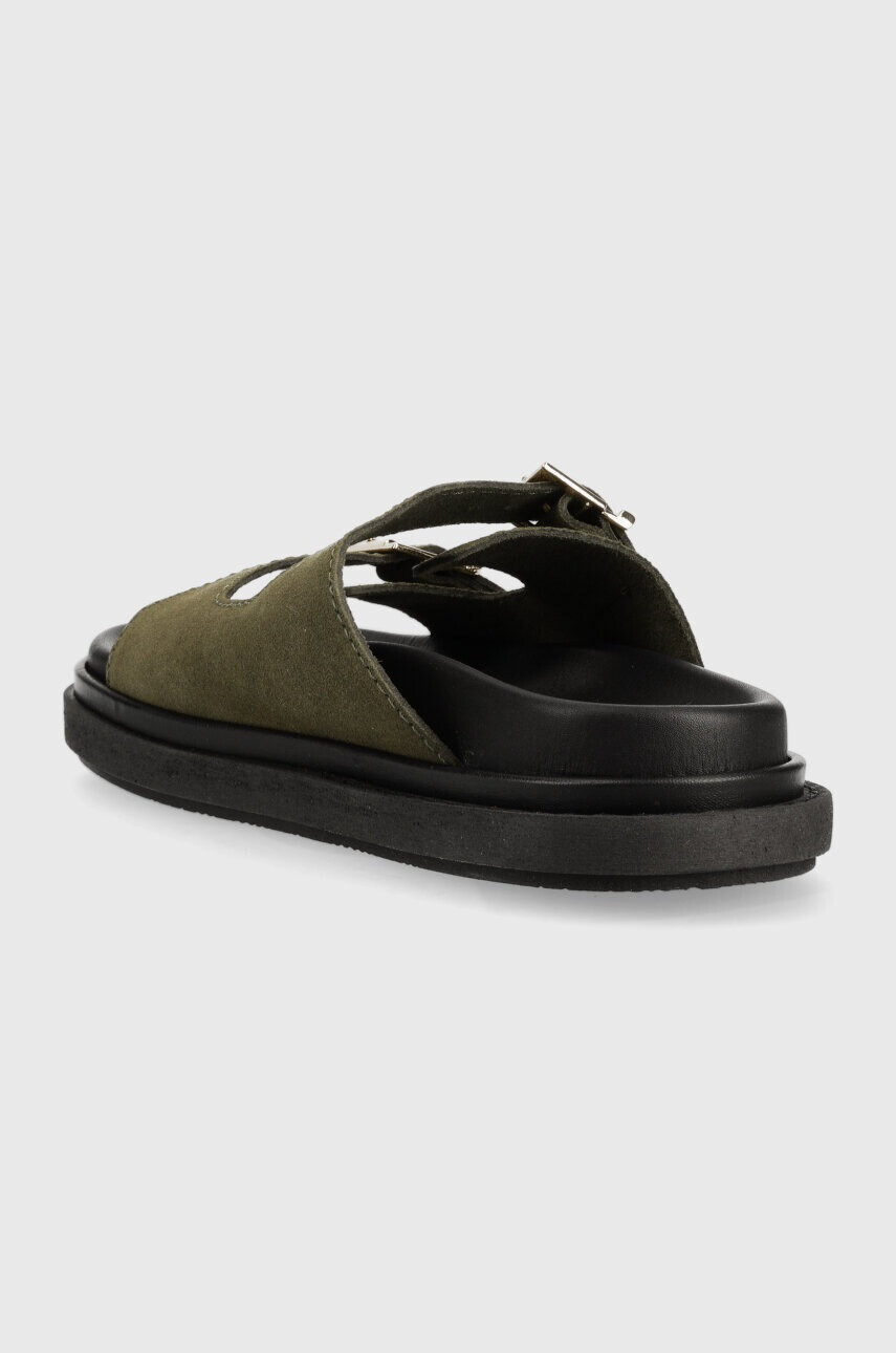 Alohas Велурени чехли Buckle Strap в зелено с платформа S00204.50 - Pepit.bg