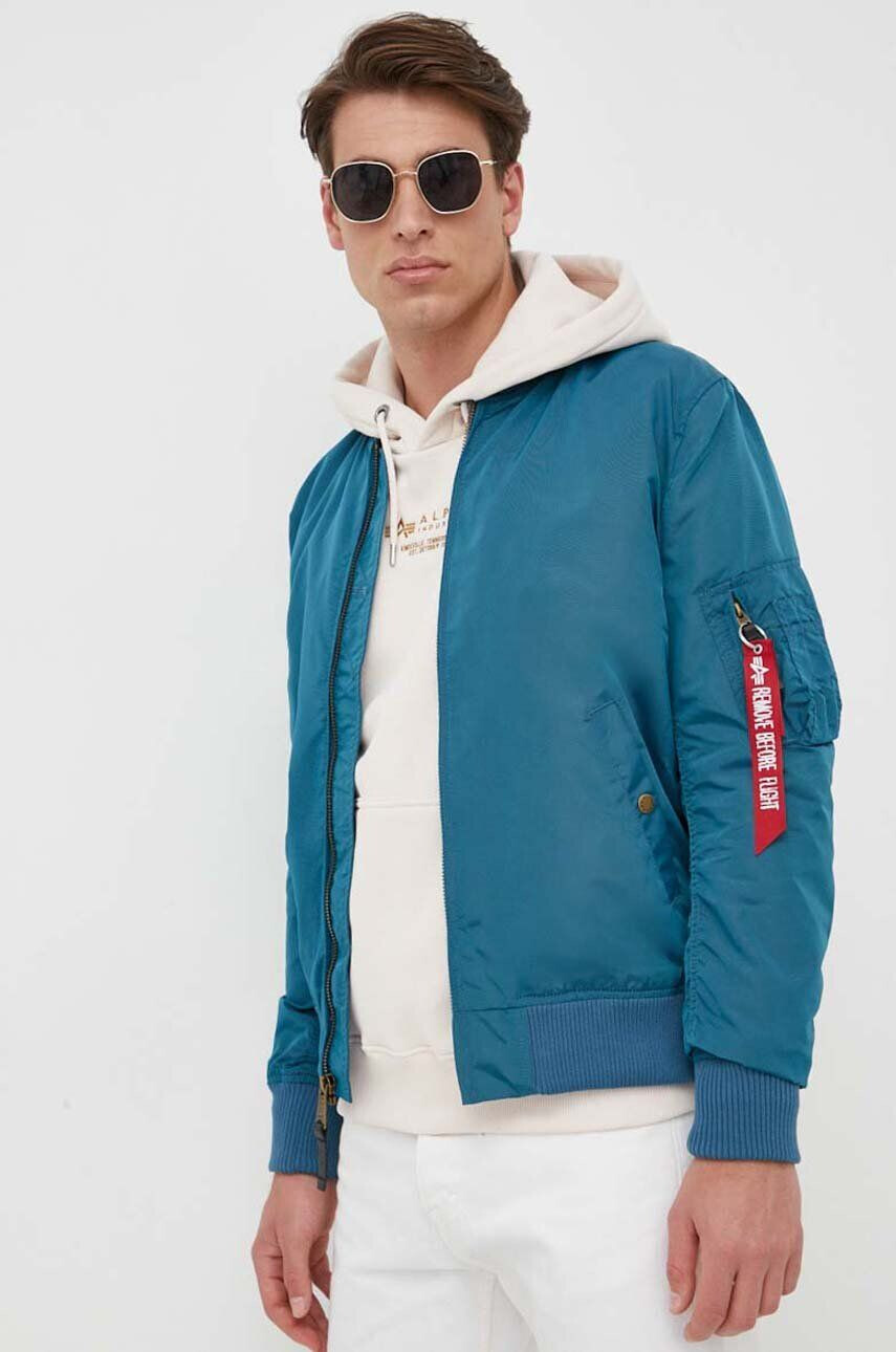 Alpha Industries Яке бомбър в синьо с преходна изолация - Pepit.bg