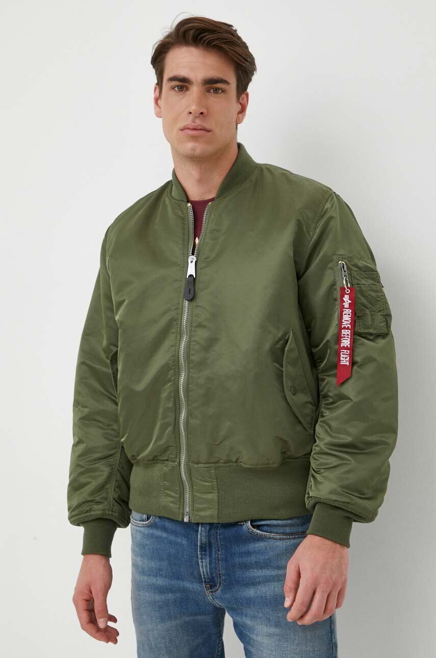 Alpha Industries Яке бомбър с две лица MA-1 в зелено с преходна изолация 100101.01 - Pepit.bg