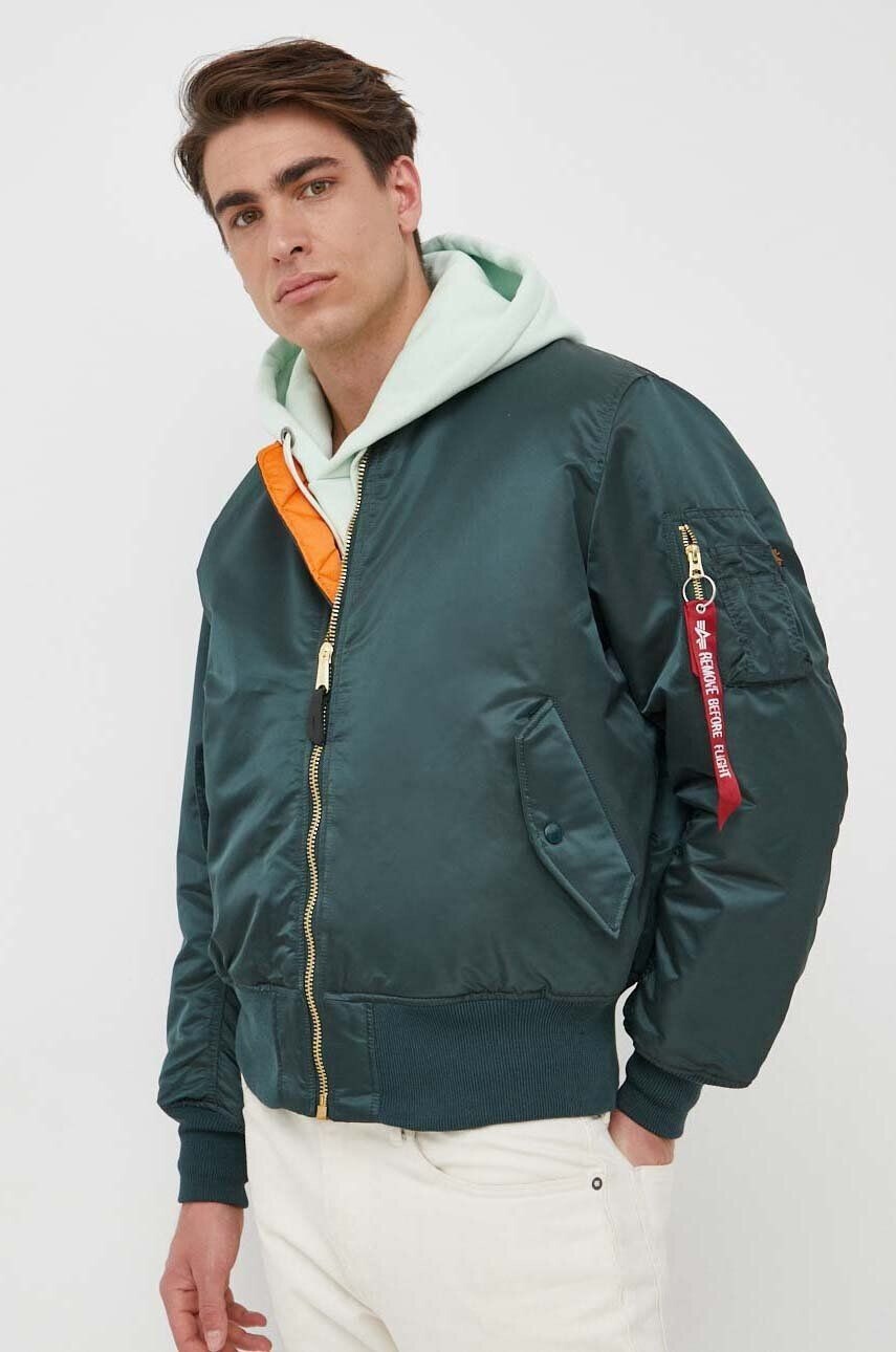 Alpha Industries Яке бомбър с две лица в зелено със зимна изолация - Pepit.bg