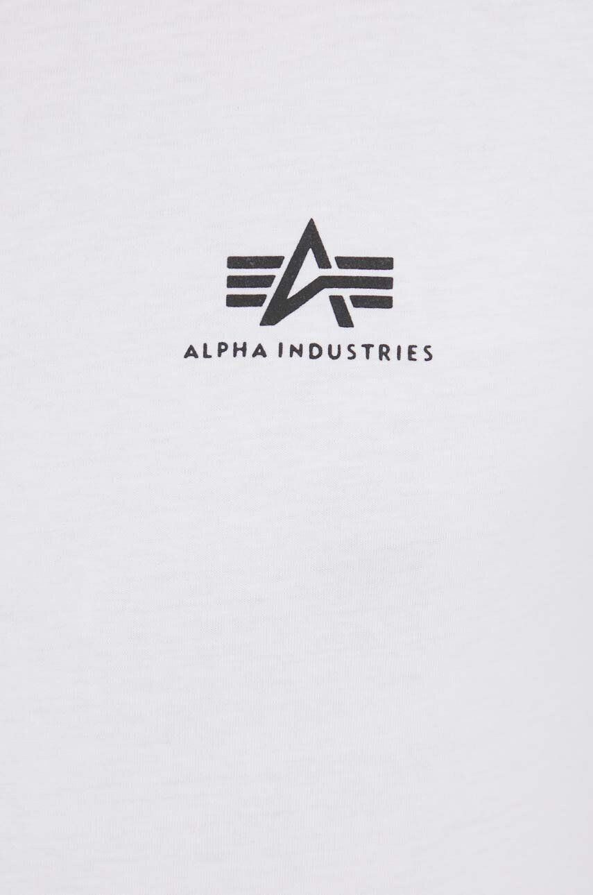 Alpha Industries Памучна тениска в бяло с принт - Pepit.bg