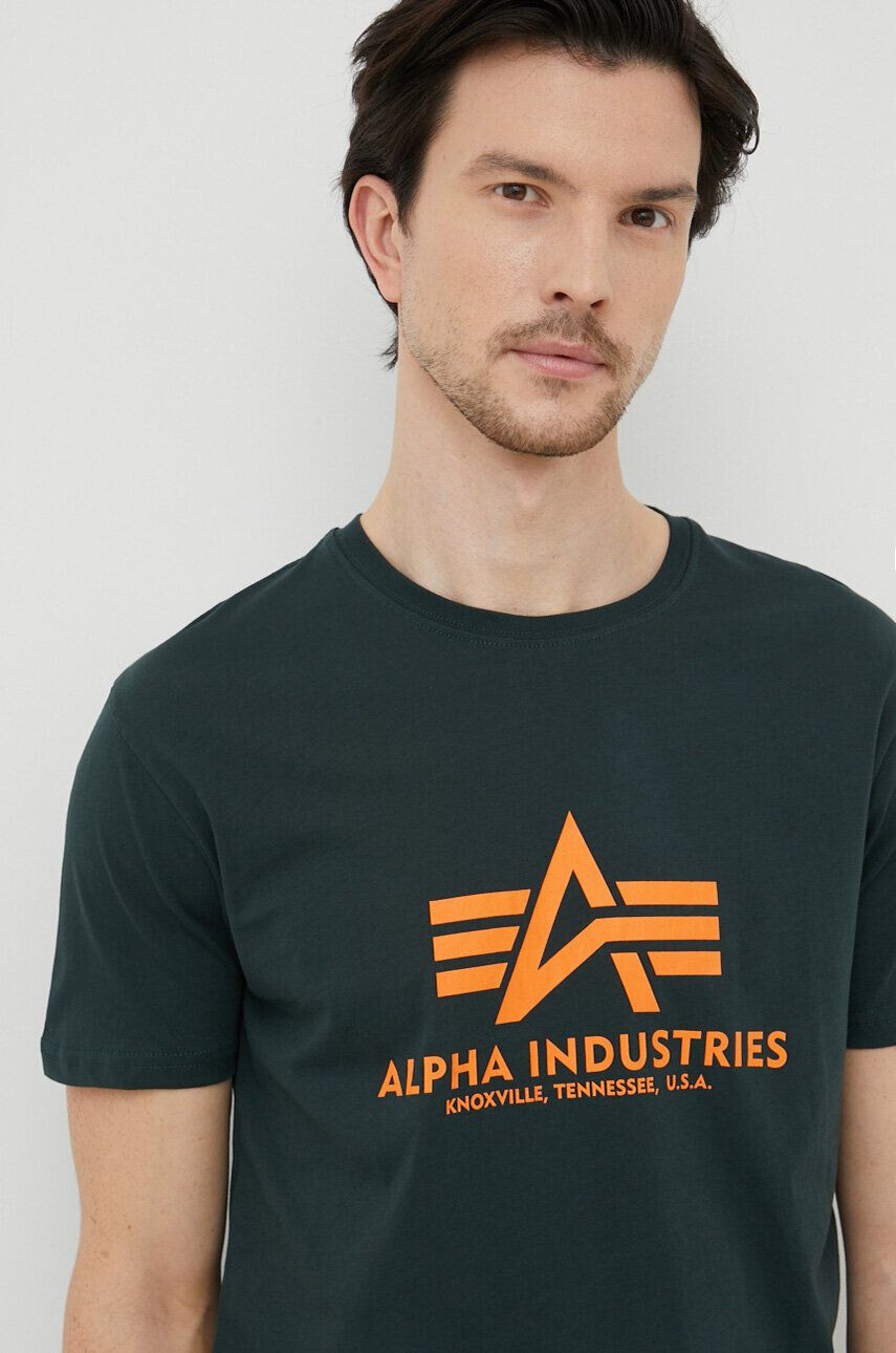 Alpha Industries Памучна тениска в розово с принт - Pepit.bg