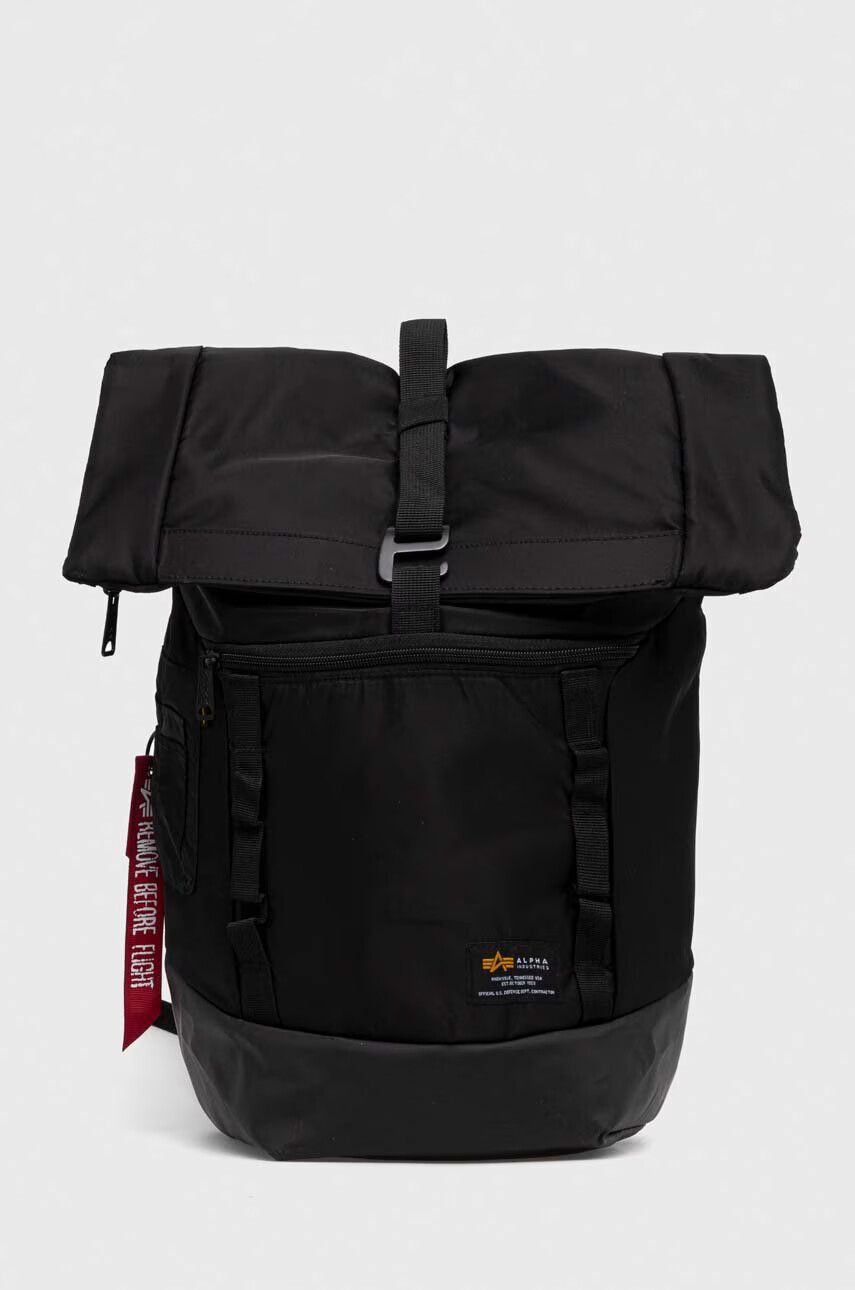 Alpha Industries Раница в черно голям размер с изчистен дизайн - Pepit.bg