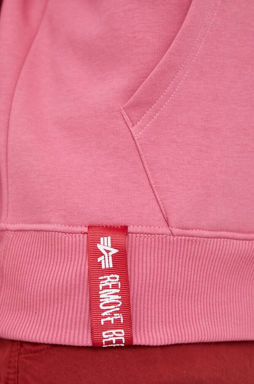 Alpha Industries Суичър в розово с качулка с принт - Pepit.bg
