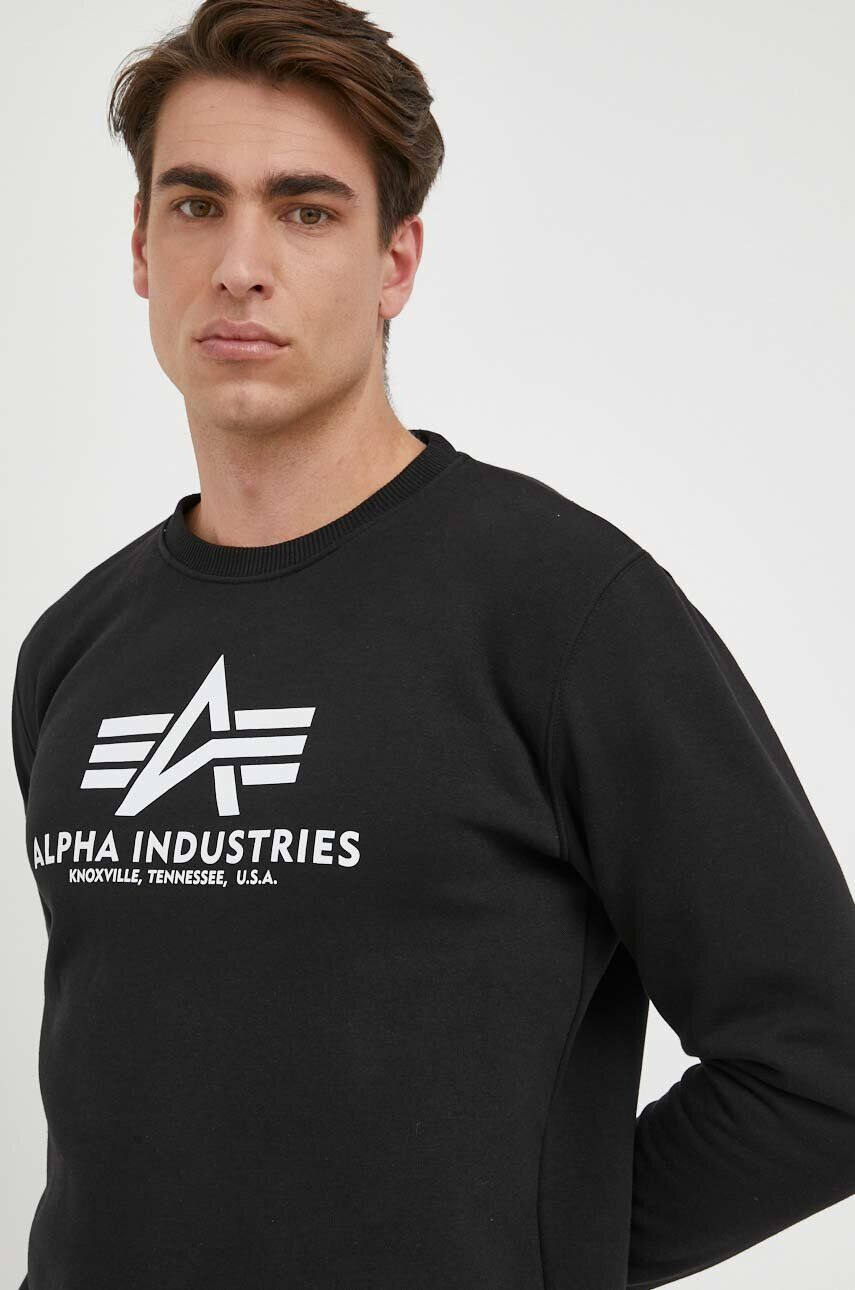 Alpha Industries Суичър Basic Sweater в черно с принт 178302.03 - Pepit.bg