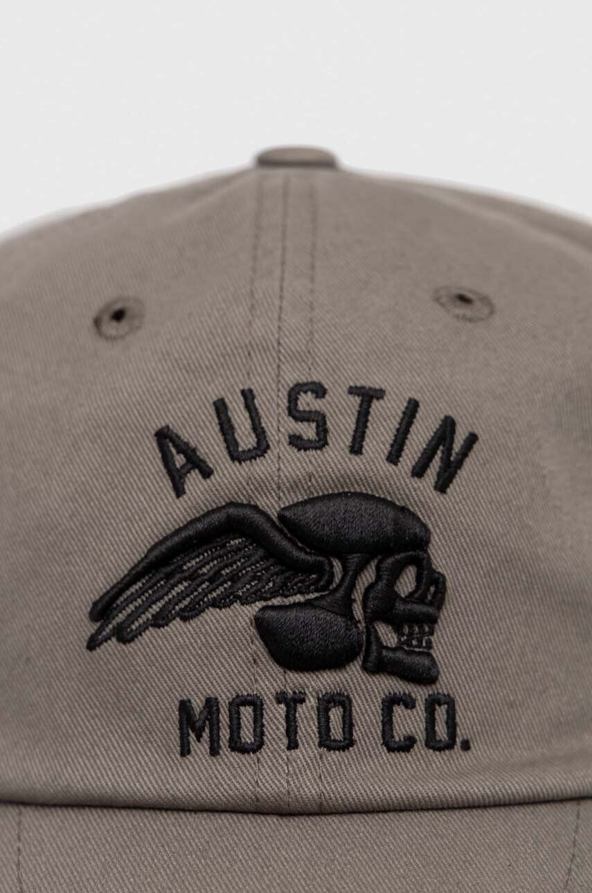 American Needle Памучна шапка с козирка Austin Moto в сиво с апликация - Pepit.bg