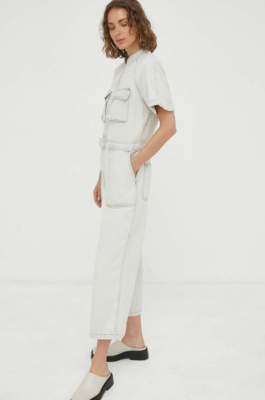American Vintage Дънков гащеризон в бяло от памук - Pepit.bg