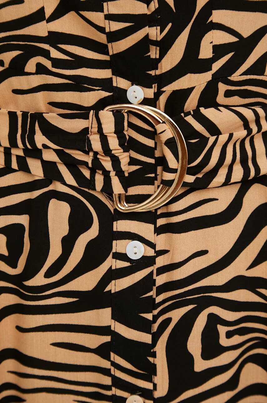 Answear Lab Памучна рокля в бежово среднодълъг модел разкроен модел - Pepit.bg