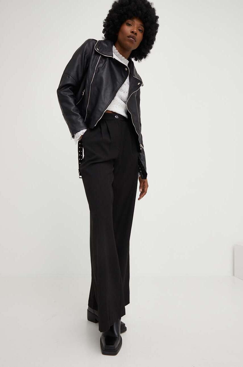 Answear Lab Рокерско яке в черно преходен модел - Pepit.bg