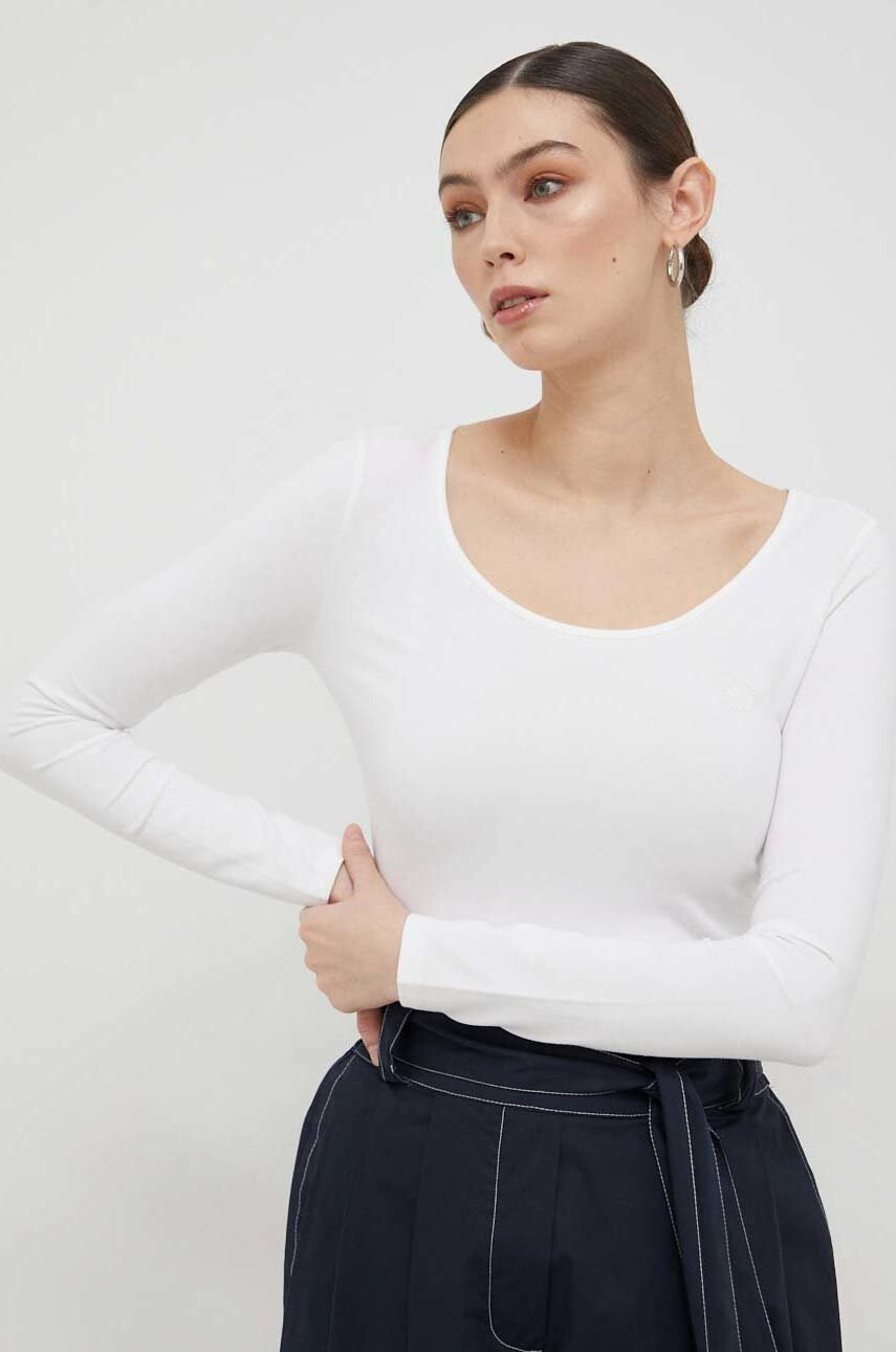 Armani Exchange Блуза с дълги ръкави в бяло - Pepit.bg