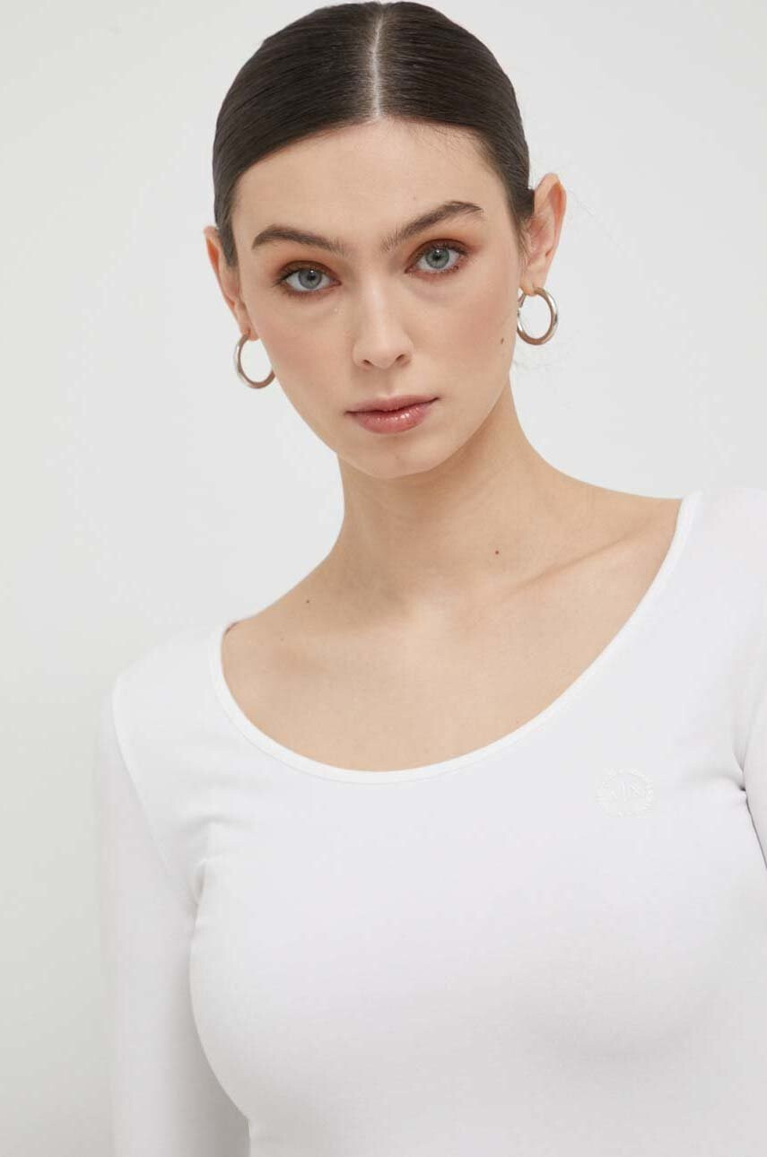 Armani Exchange Блуза с дълги ръкави в бяло - Pepit.bg