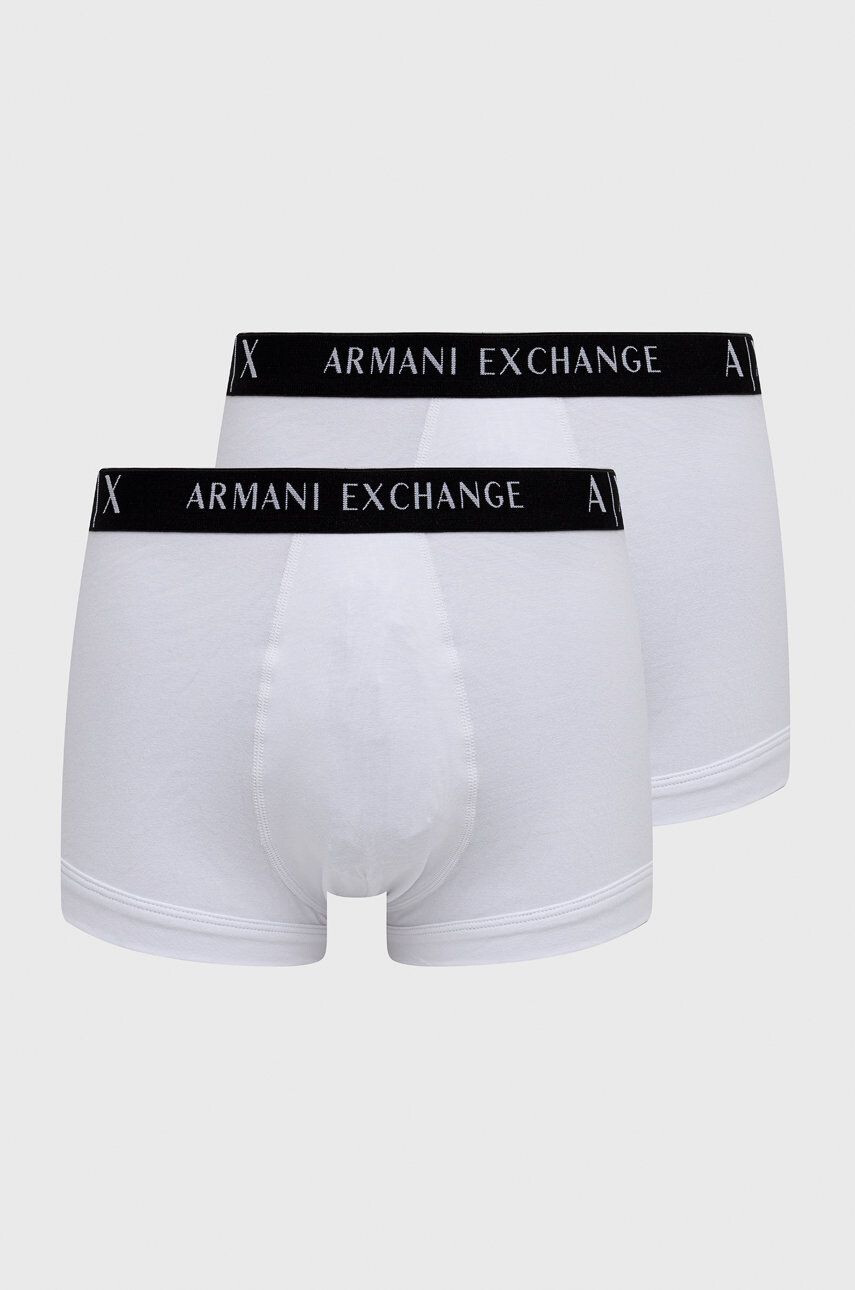 Armani Exchange Боксерки (2 чифта) мъжки в бяло - Pepit.bg