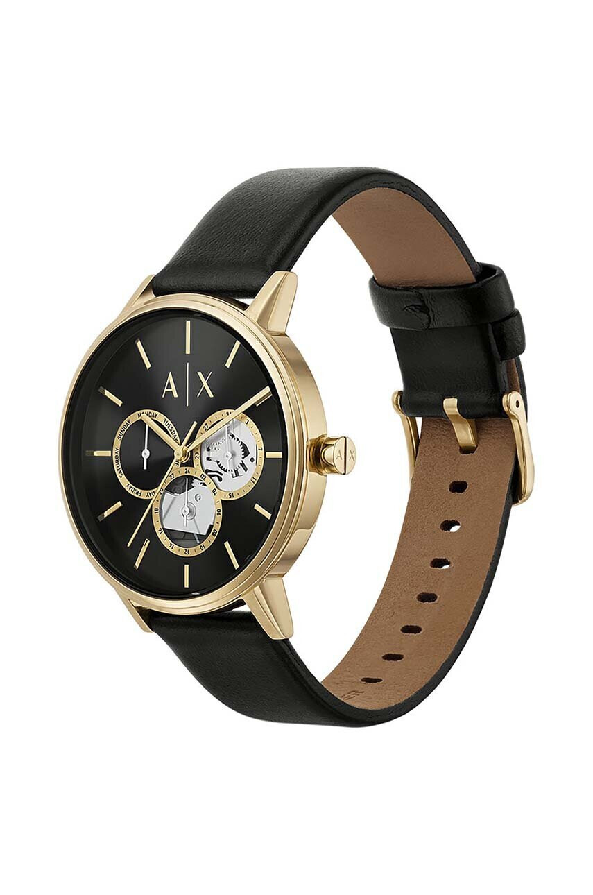 Armani Exchange Часовник и гривна в черно - Pepit.bg