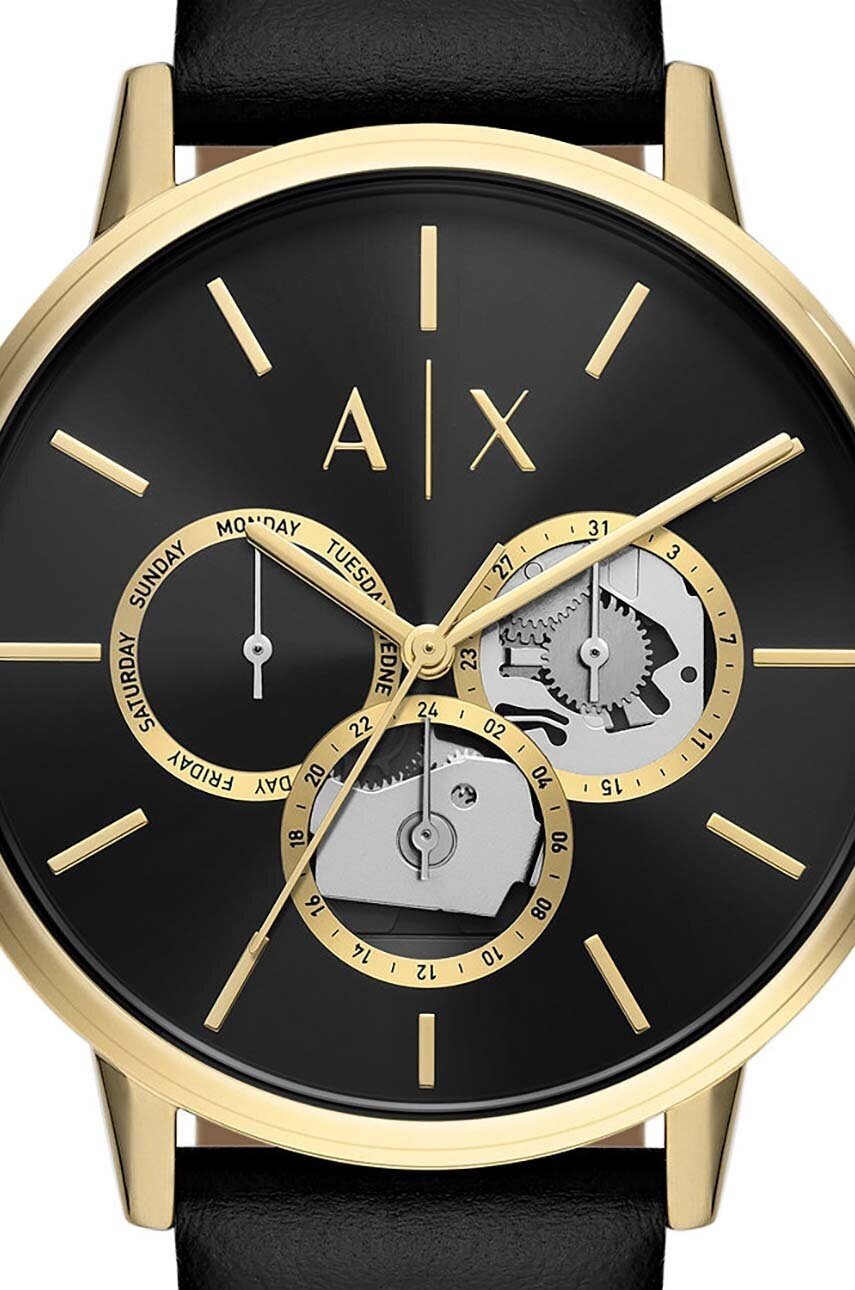 Armani Exchange Часовник и гривна в черно - Pepit.bg