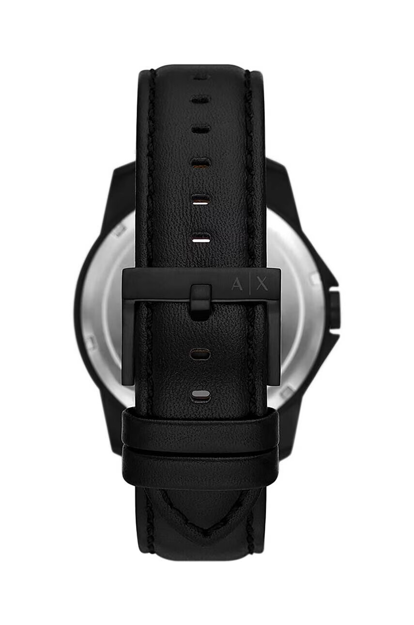 Armani Exchange Часовник и гривна мъжки в черно - Pepit.bg