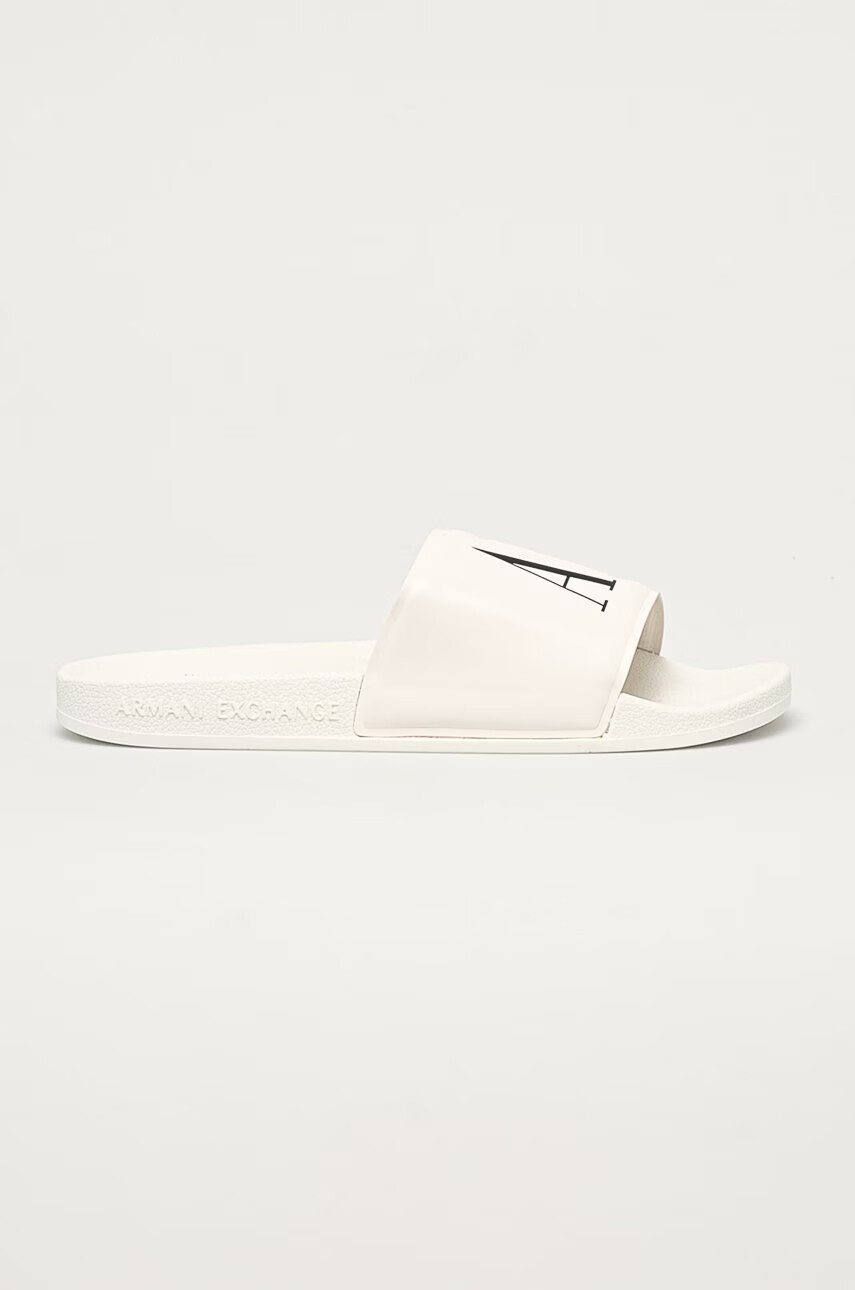 Armani Exchange Чехли мъжки в бяло - Pepit.bg