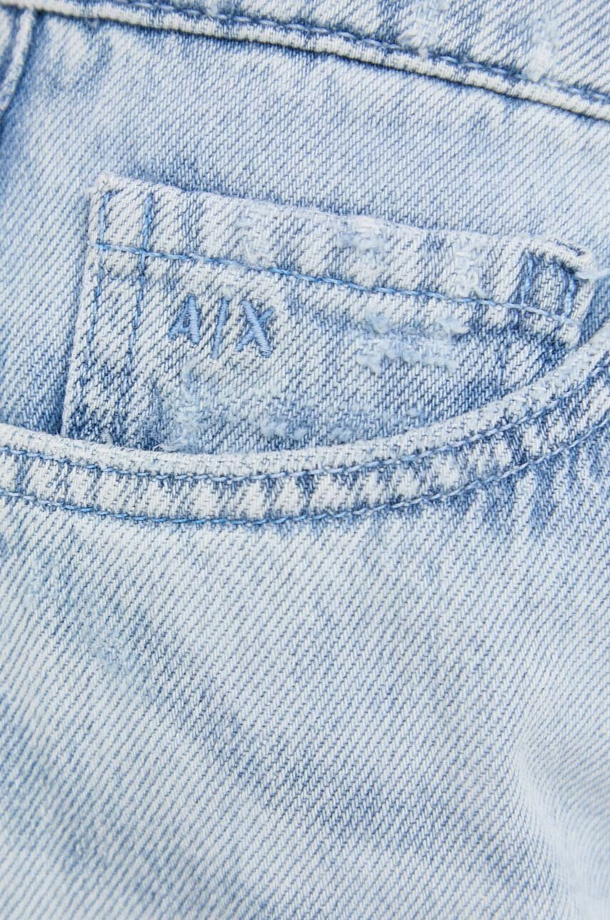 Armani Exchange Дънкови къси панталони в синьо с десен с висока талия - Pepit.bg