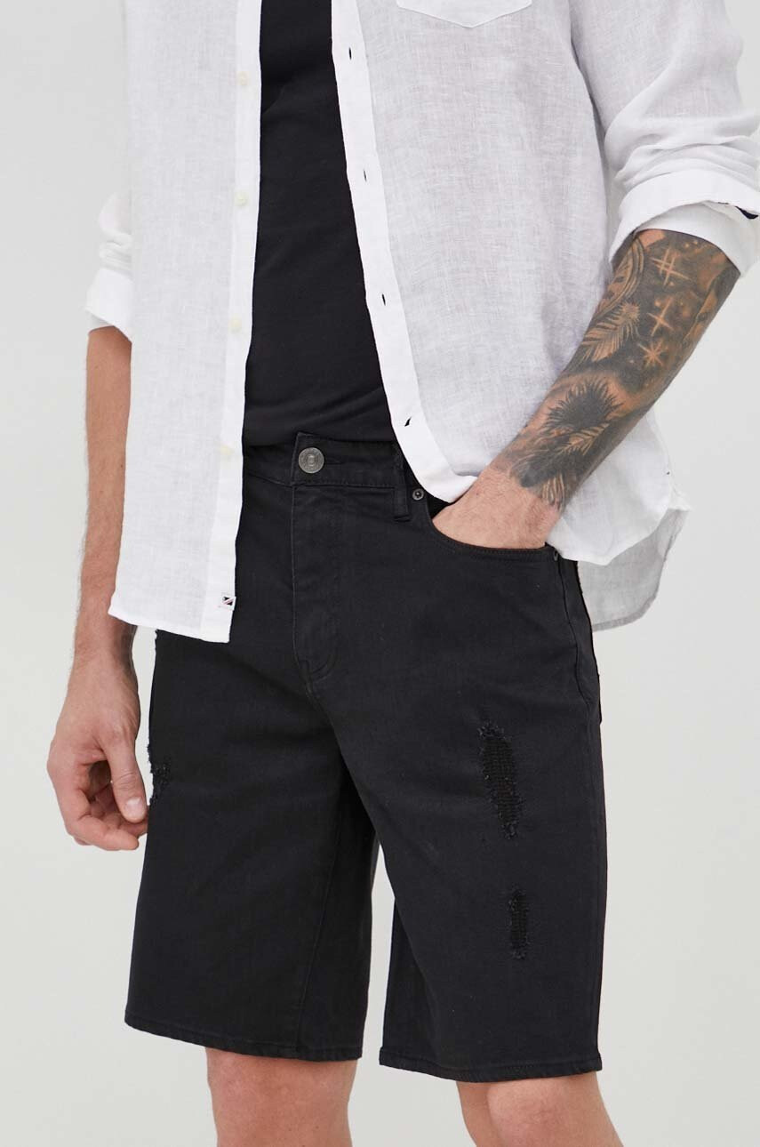 Armani Exchange Дънкови къси панталони в черно - Pepit.bg