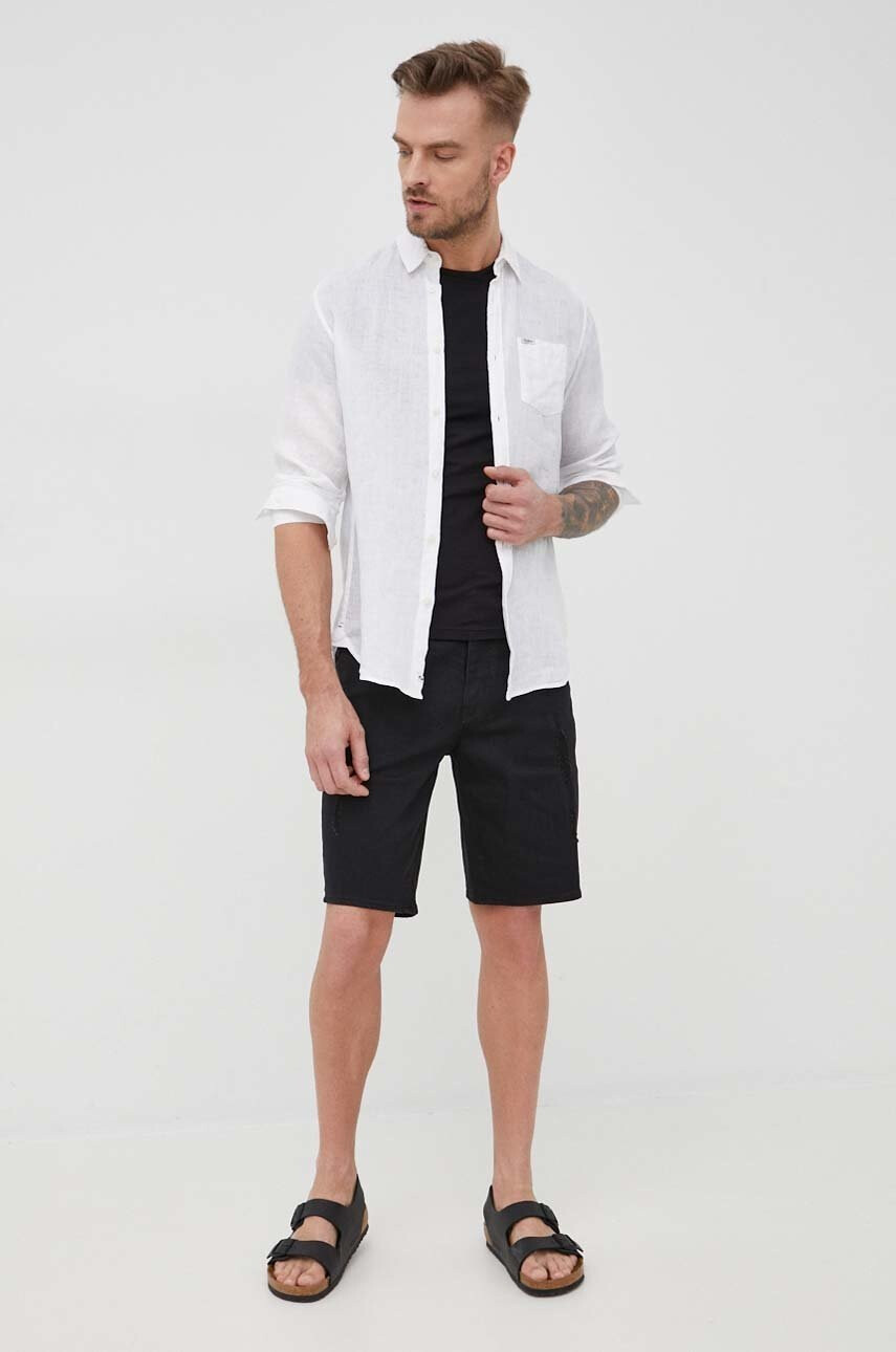Armani Exchange Дънкови къси панталони в черно - Pepit.bg