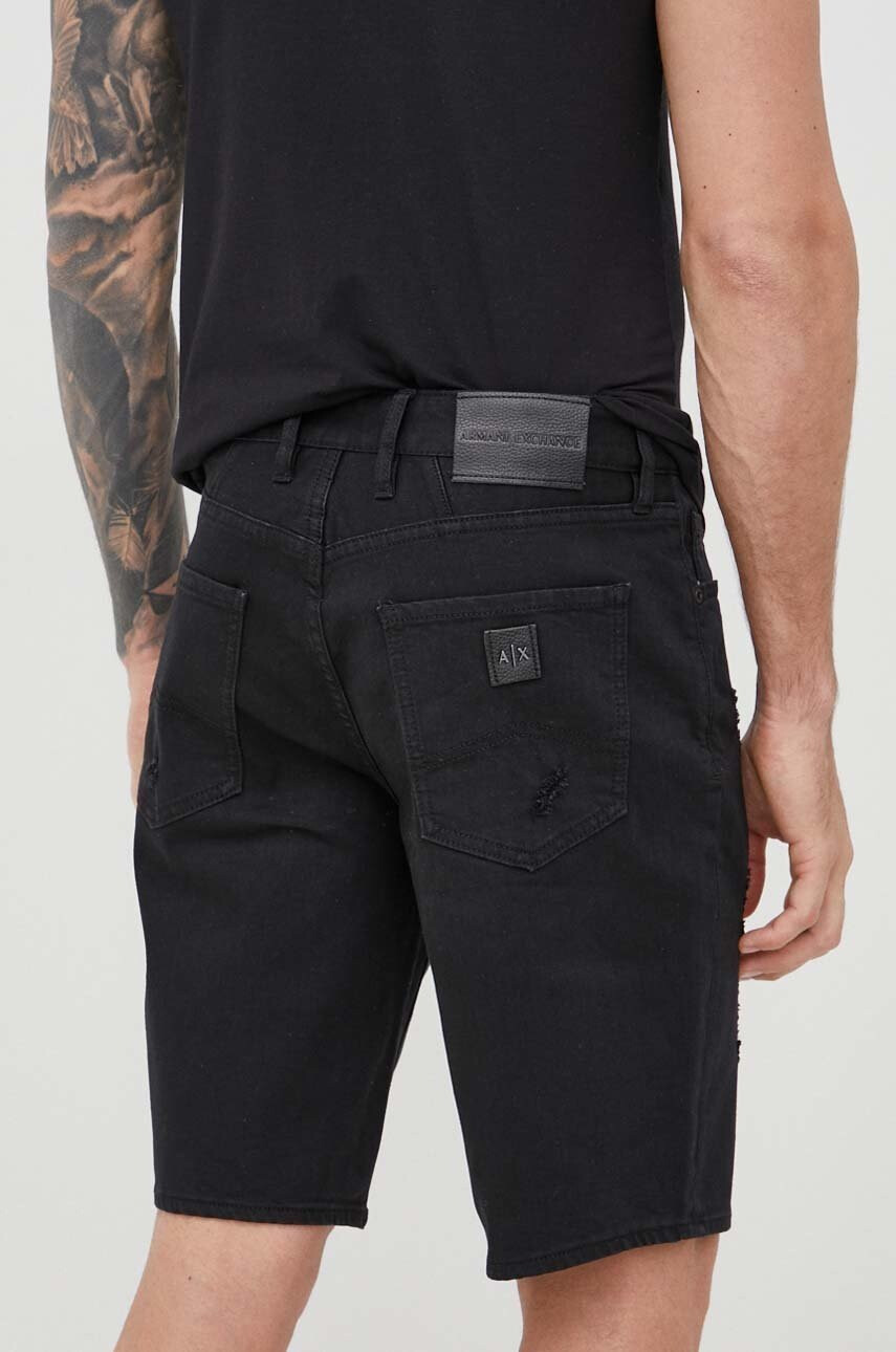 Armani Exchange Дънкови къси панталони в черно - Pepit.bg