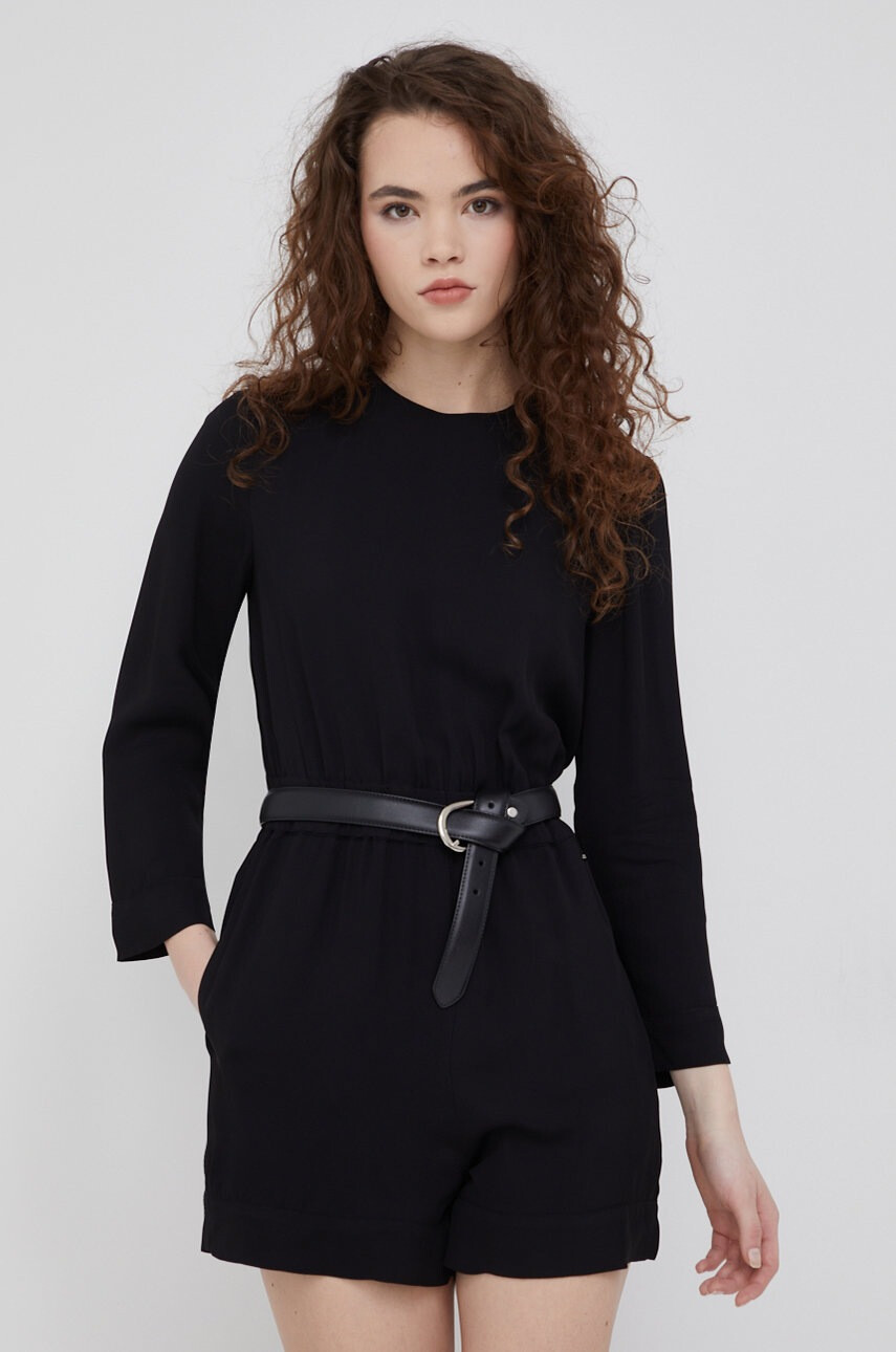 Armani Exchange Гащеризон в черно с овално деколте - Pepit.bg