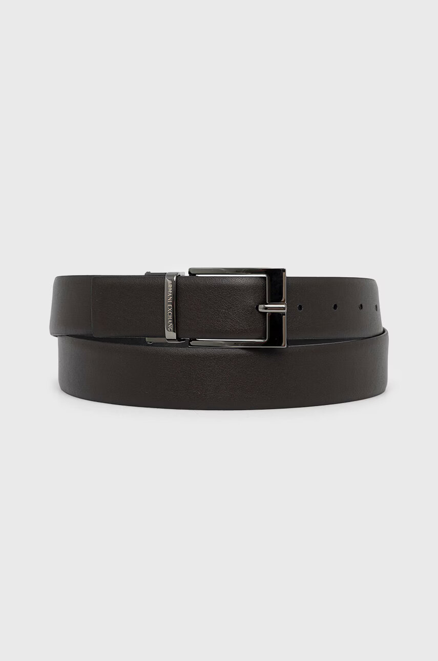 Armani Exchange Колан мъжки в черно - Pepit.bg