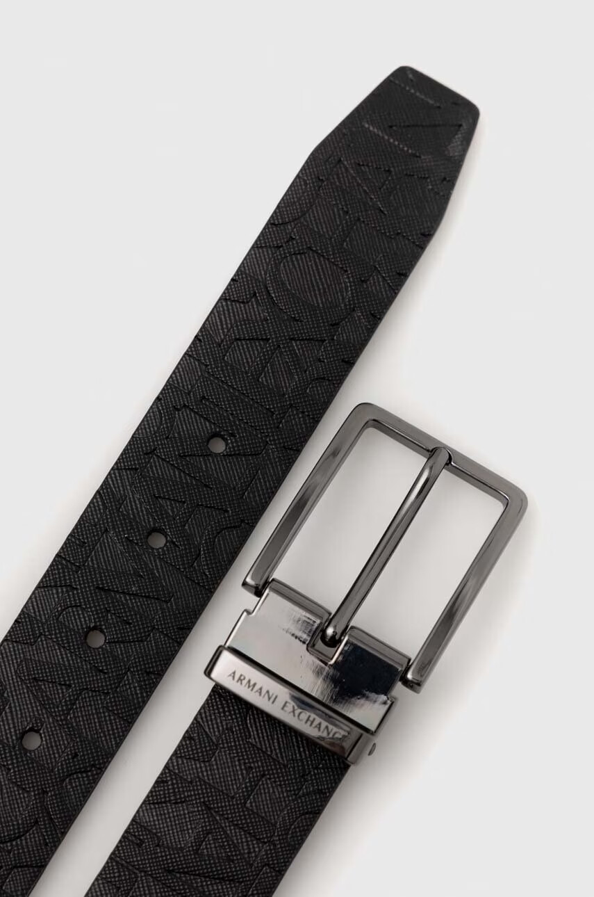 Armani Exchange Колан мъжки в черно - Pepit.bg