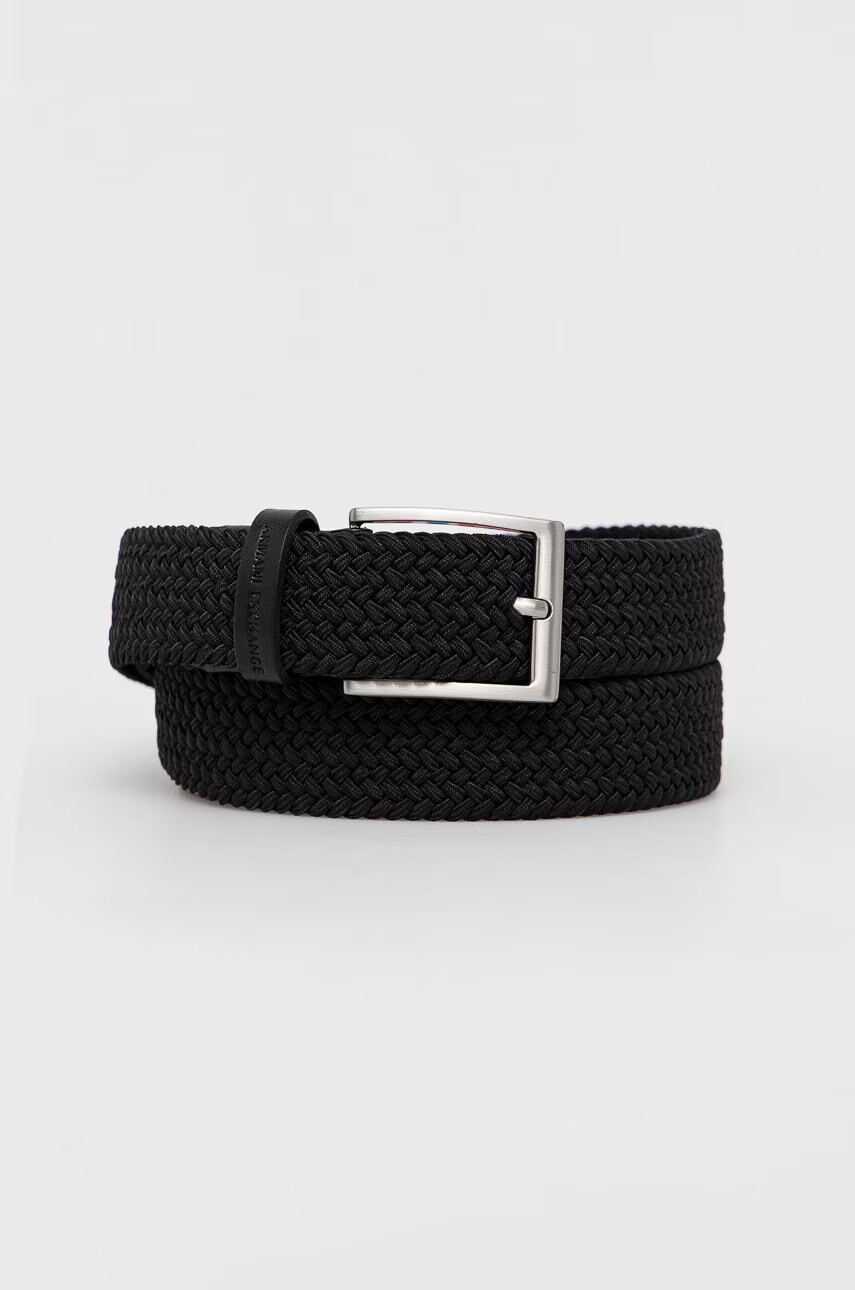 Armani Exchange Колан мъжки в черно - Pepit.bg