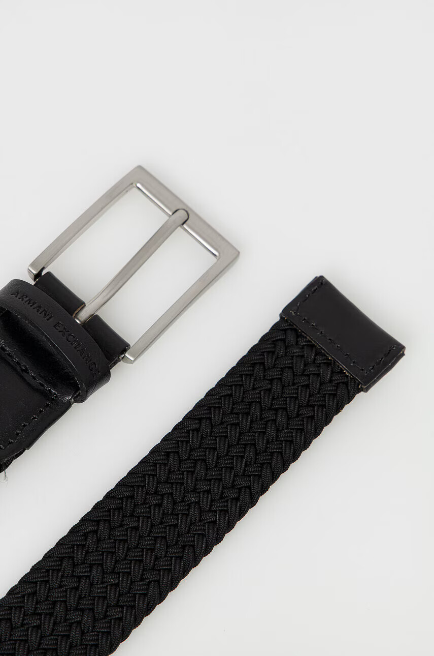 Armani Exchange Колан мъжки в черно - Pepit.bg