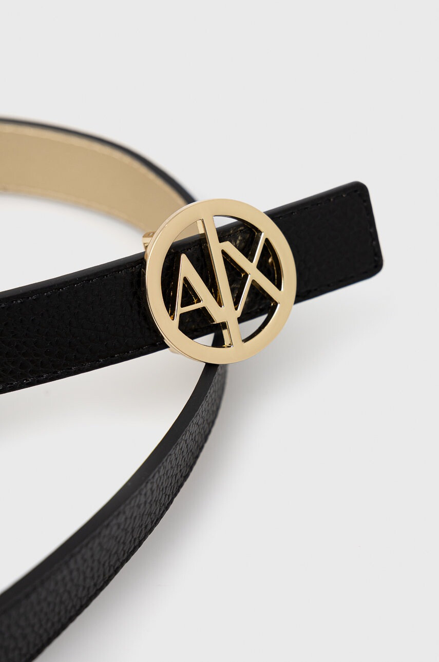 Armani Exchange Колан с две лица дамски в черно - Pepit.bg