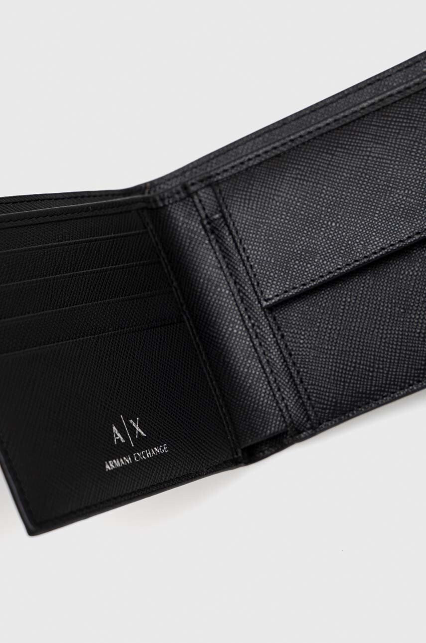 Armani Exchange Кожен портфейл и ключодържател в черно - Pepit.bg