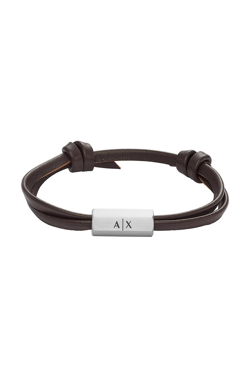 Armani Exchange Кожена гривна мъжка - Pepit.bg