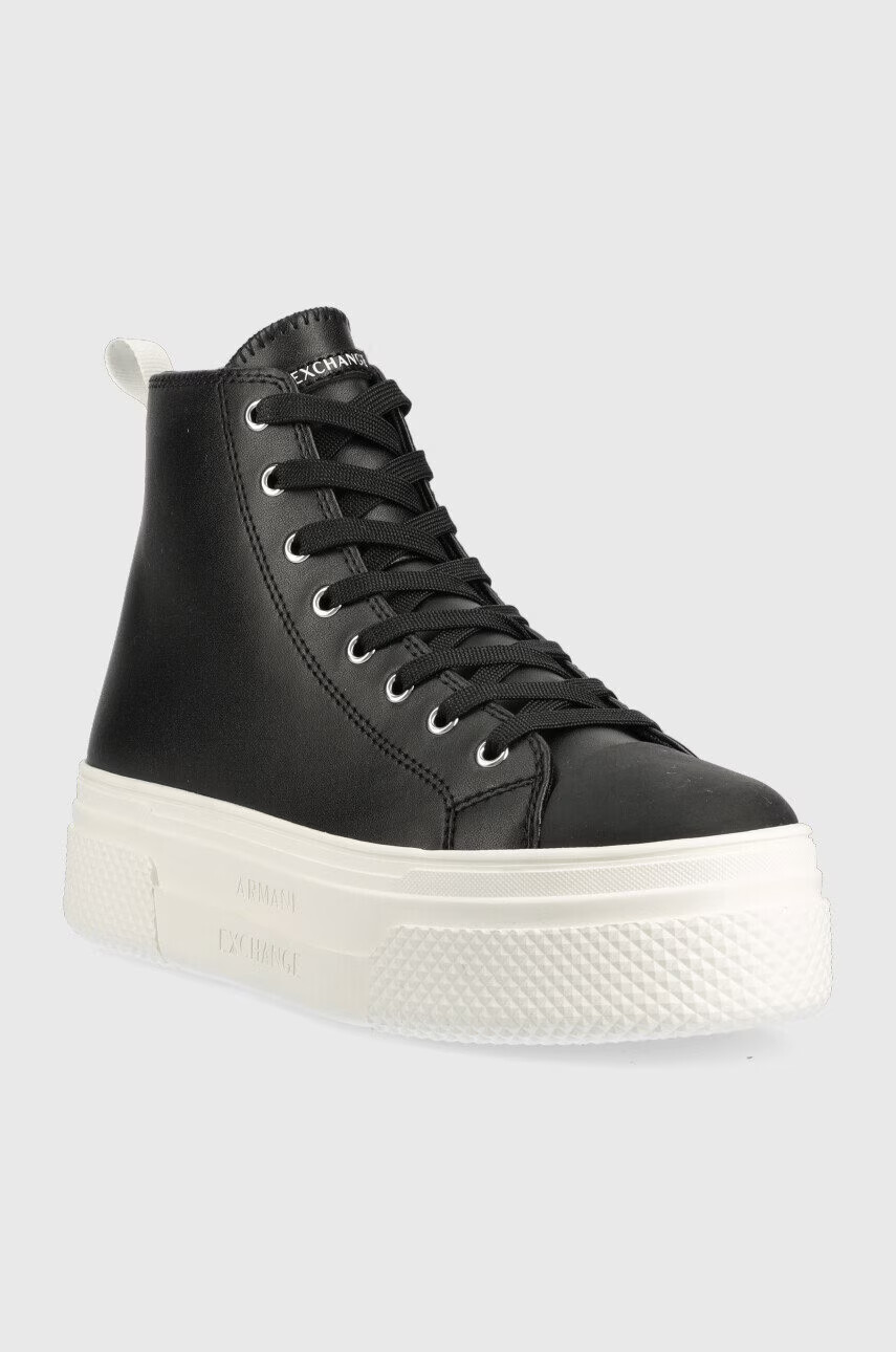 Armani Exchange Кожени кецове в черно XDZ021 XV571 N642 - Pepit.bg